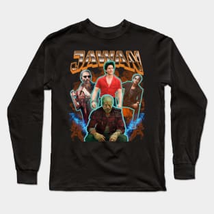 Jawan movie, Shahrukh Khan, 90s Vintage style tshirt, Bootleg style, SRK, King Khan Long Sleeve T-Shirt